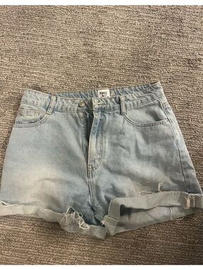 Princess Polly Light Blue High-Rise Denim Shorts